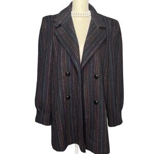 80S 100% Wool Double breasted Retro Blazer Size: 7
